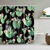Полоски Растений Занавеска для Душа Ванная Водонепроницаемая Полиэстер Занавески для Душа для Ванной Цветочный Принт Занавеска для Ванны с Крючками