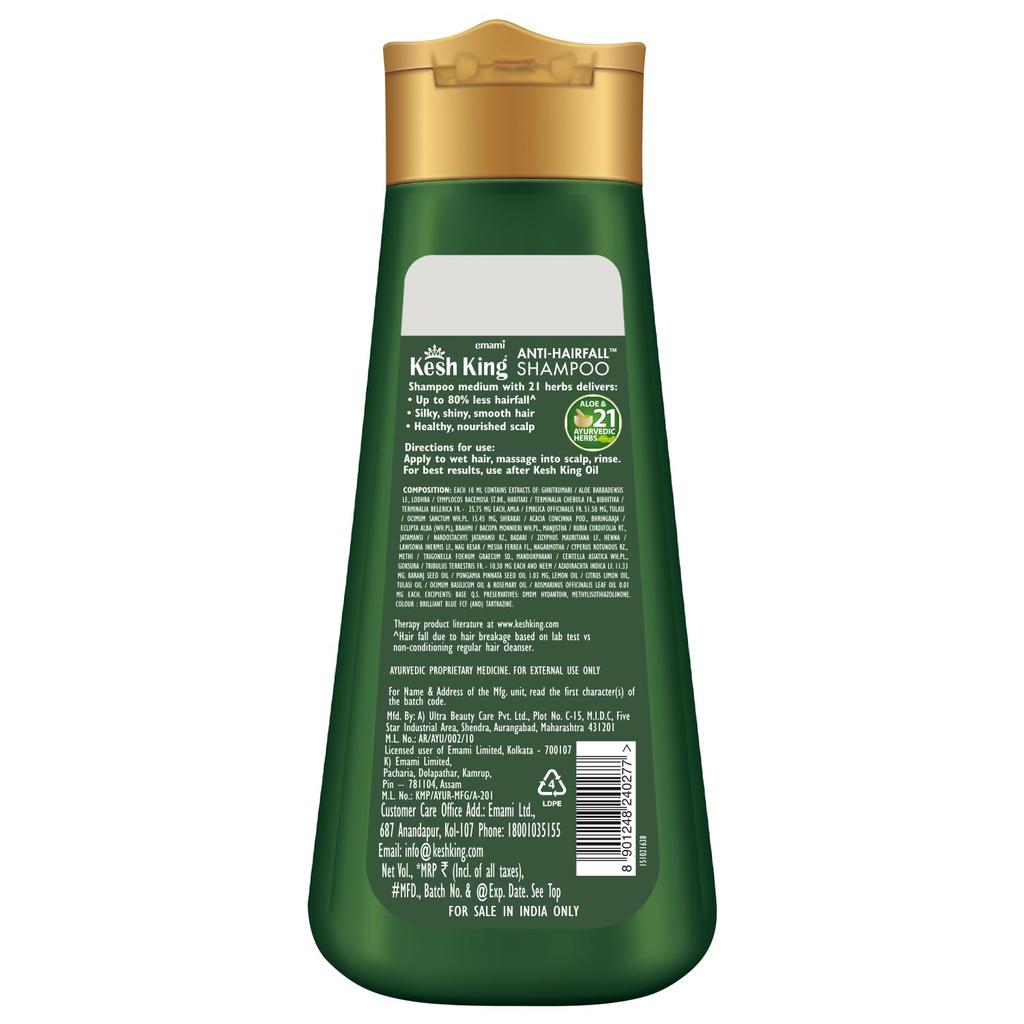 Kesh King Anti Hairfall Shampoo with Aloe and 21 Herbs, 340ml