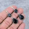 Black Spinel Gemstone Handmade 925 Sterling Silver Jewelry Earring 2.56" M-349