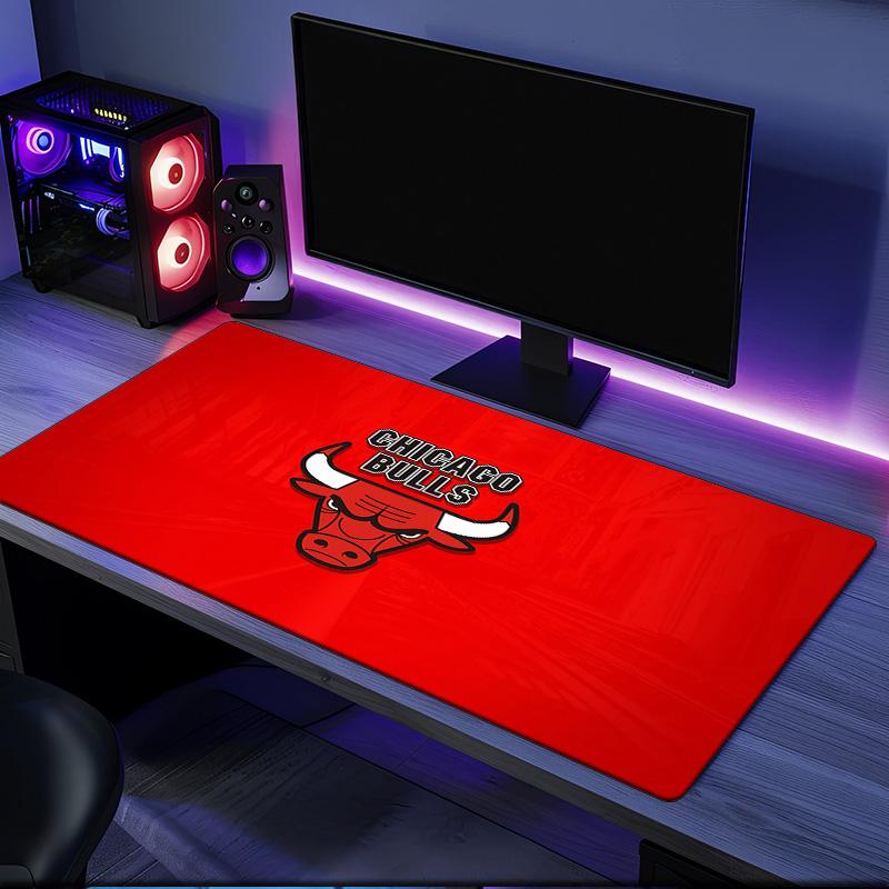 Коврик для мыши с логотипом Chicago Bulls, резиновая основа, коврик для мыши для геймеров и офиса, игровой стол, легко моющийся коврик, рождественские подарки для фанатов