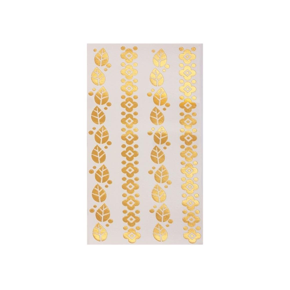 Golden Color Hair Tattoo Sticker Waterproof Metal Style Tattoo Stickers Makeup