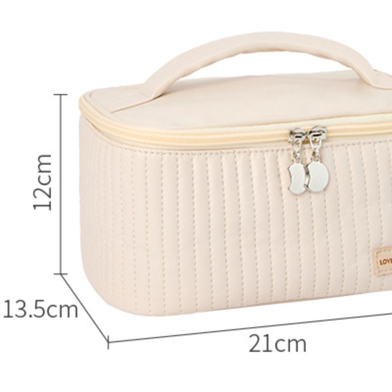 Makeup Bags for Women Travel Toiletry Cute Cases Bag Portable Solid Color Makeup Organizer Box Cosmetic Bag Neceser PU Leather