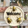 Retro Iron Bee Wall Art: Round Plate Home Decor
