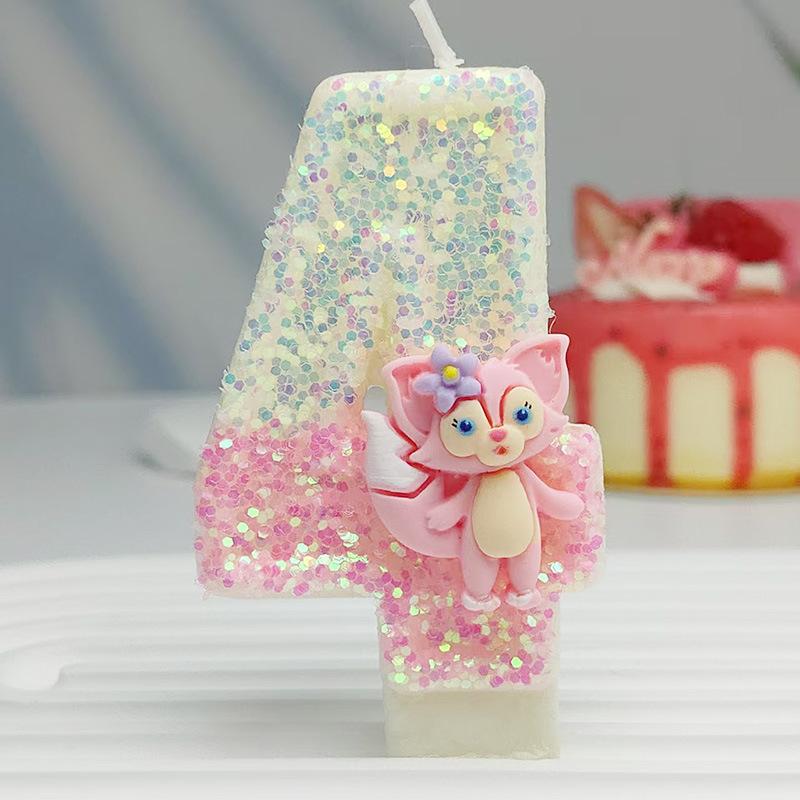 Exquisite Cute Cartoon Linnabelle Digital Candle Birthday Cake Atmosphere Birthday Decoration Candle Styles