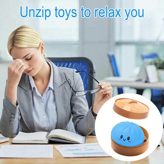 Steamed Bun Squeeze Toy, Cute Dumpling Stress Relief Ball, Slow Rising Decompression Toy for Desk, Kawaii Fidget Gift