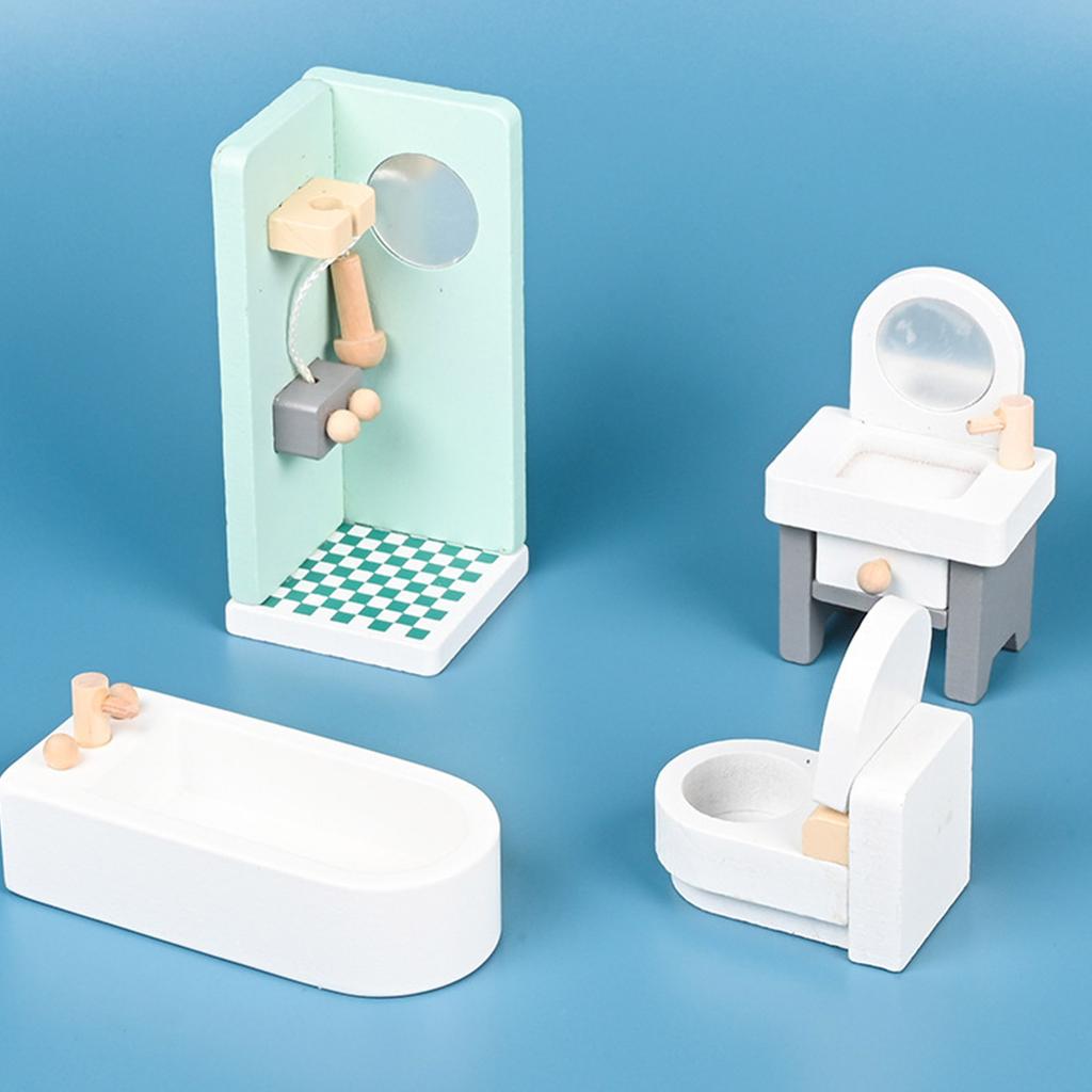 Мебель для кукольного домика, имитация детского дома, игровая игрушка, деревянный кукольный домик, комната, миниатюрная игрушка, подарки на день рождения для девочек