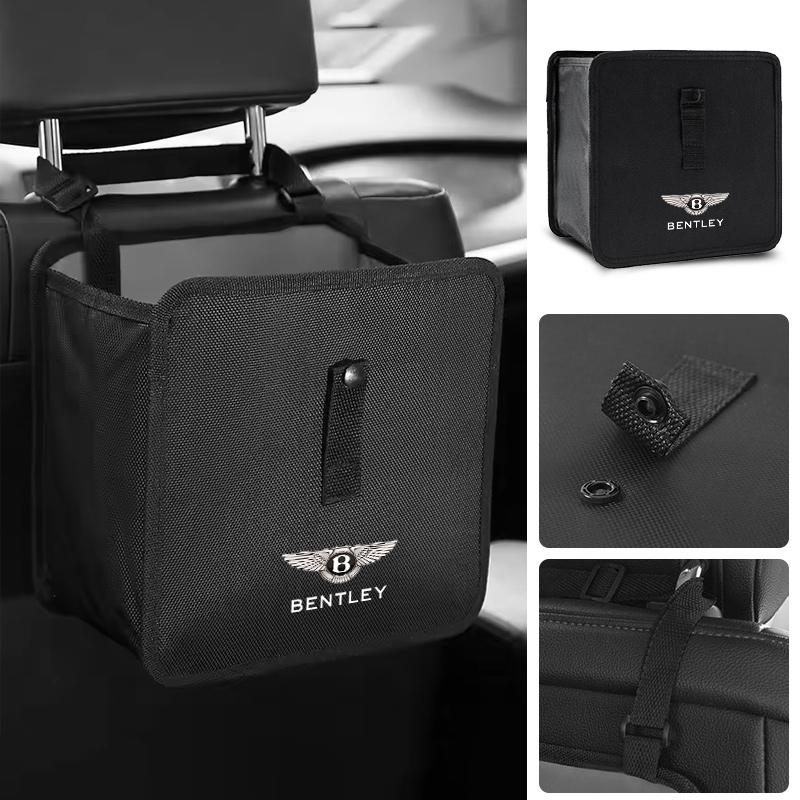 1pc Car Large Capacity Vehicle Garbage Bag Storage Bag Trash Can For Bentley GT MULLINER Auto Decorative Strip Accessories XQ5