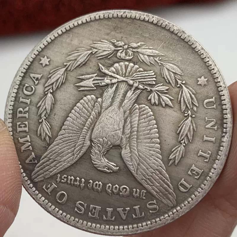 1890 Wandering Coin Japanese Peacock Girl Brass Old Silver Commemorative Medal Craftsmanship Copper Silver Coin Magic Commemorative Coin