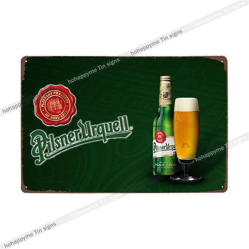 Pilsner Urquell Металлический Настенный Постер Бельгийское Пиво Знак Винтажный Бар Пещера Мужчины Клуб Жестяная Картина Декор Табличка Украшение 20x30см