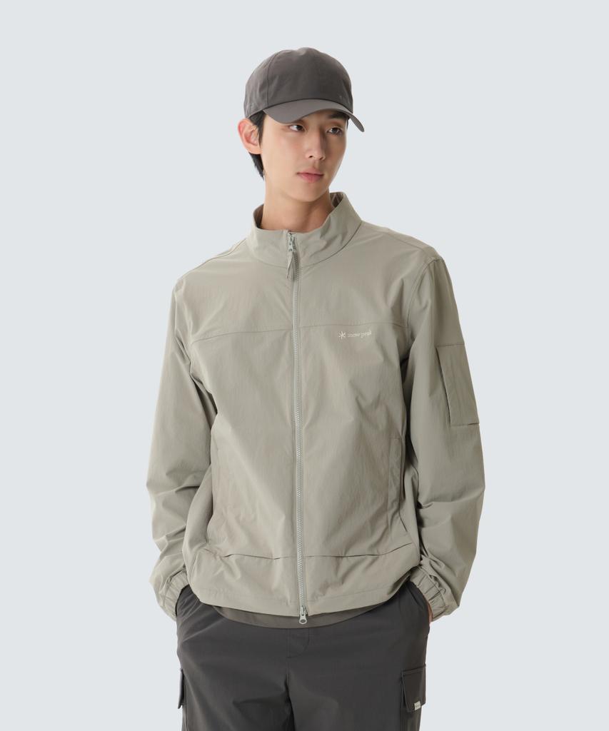 SNOWPEAK APPAREL Root Stand Neck Windbreaker (S26Fmrwb68) Khaki Gray