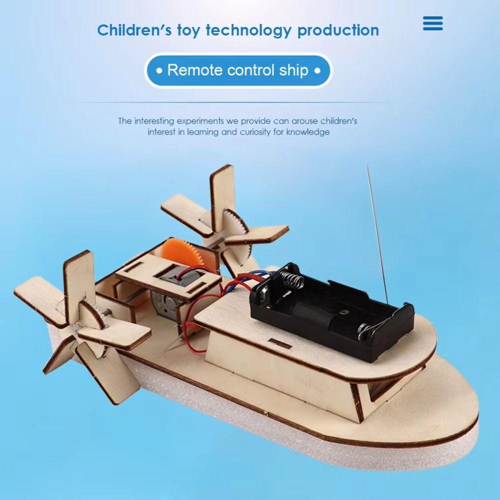 3D Assemble DIY Boat Car Model Wooden RC Cars Interesting Scientific Experiment Kit