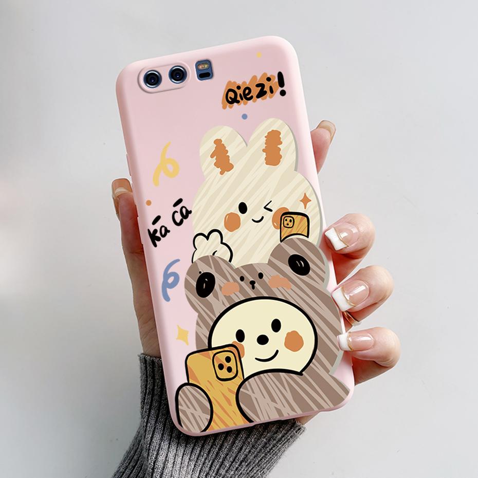 Silicone Back Cover for Huawei P10 Plus Soft Cute Rabbit Panda TPU Bumper Protective Phone Case HuaweiP10 P10Plus Fundas Housing