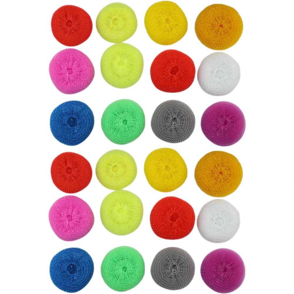 24Pcs Effective Removing Rust Scouring Pad Flexible Plastic Dishwashing Brush Clean Up Grease Dish Mesh Scrubber for Restaurant