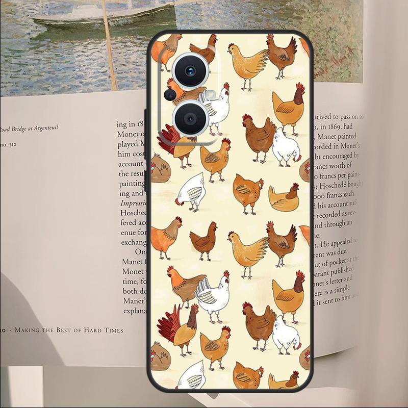 Чехол с рисунком цыпленка для OPPO Reno 7 8 Lite 11F 12F 13F 14F 10 11 12 13 14 Pro Чехол для OPPO Find X6 X8 X9 Pro