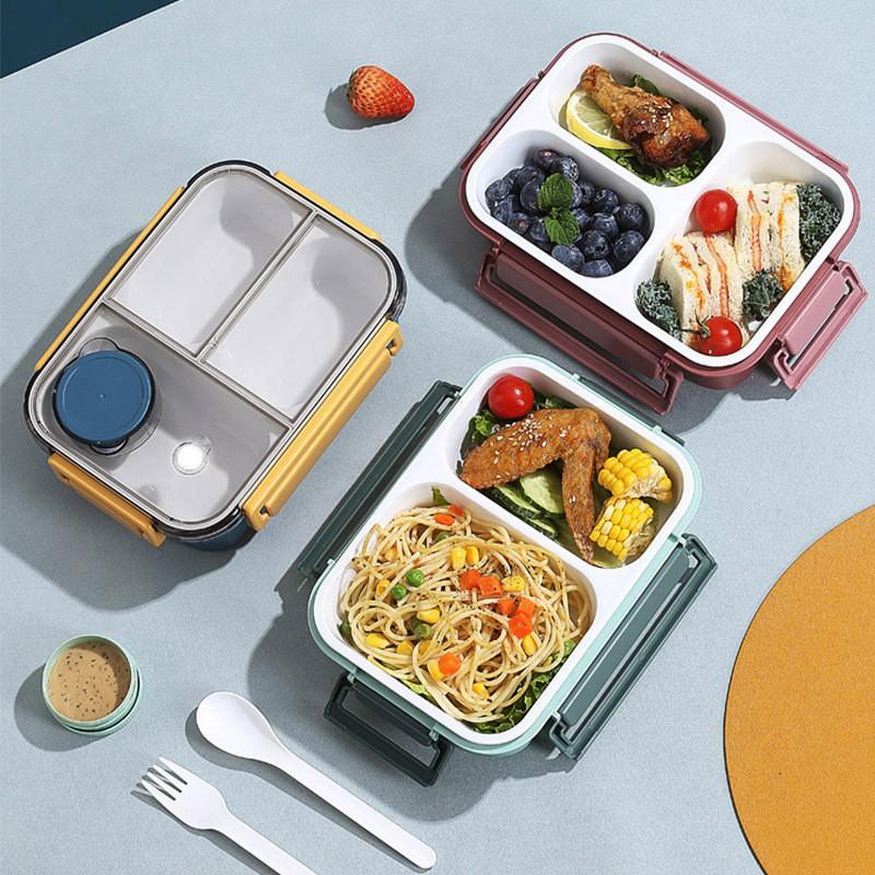 Microwave-Safe Bento Box With Leakproof Compartments PP Lunch Container Office Workers Students 2/3-Compartment Design