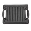 BBQ Grill Plate Cast Iron Rectangular Even Heating Grilling Plate for Meats Seafood Vegetables