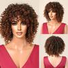 Короткие блондинки вьющиеся афро японские высококачественные парики из волокна для женщин вьющиеся черные женские парики с челкой повседневный парик для косплея
