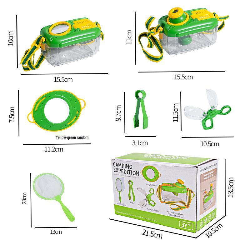 Детский набор для приключений: Коробка для насекомых, Компас, Лупа, Телескоп для исследования на открытом воздухе