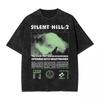 Хоррор Silent Hill Heavens Night Хип-хоп Стирка Принт Футболка Мужская Уличная Одежда С узором Печатная Футболка с коротким рукавом