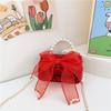 Elegant Pearl Red Childrens Handbag For Girls Featuring Breathable And Wearresistant Material