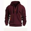 Men's European Size Casual Sport Hoodie with Zippered Arm Pocket - Autumn/Winter
