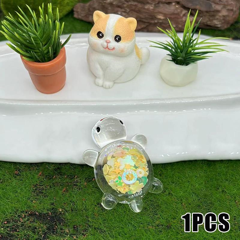 1 шт. Милая прозрачная светящаяся блестящая большая черепаха Diy Trendy Play Accessories Cream Gel Keychain Bag Подвеска