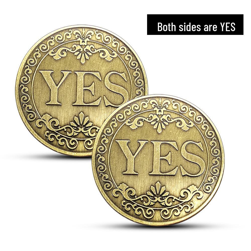 Gold-Plated YES/NO Decision & Wishing Bronze Retro Commemorative Coin - Magic Entertainment Gift
