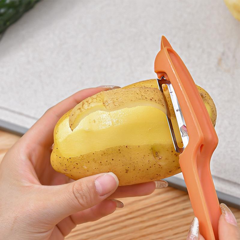 All-in-One Fruit and Vegetable Peeler with Cleaning Scrubber for Kitchens