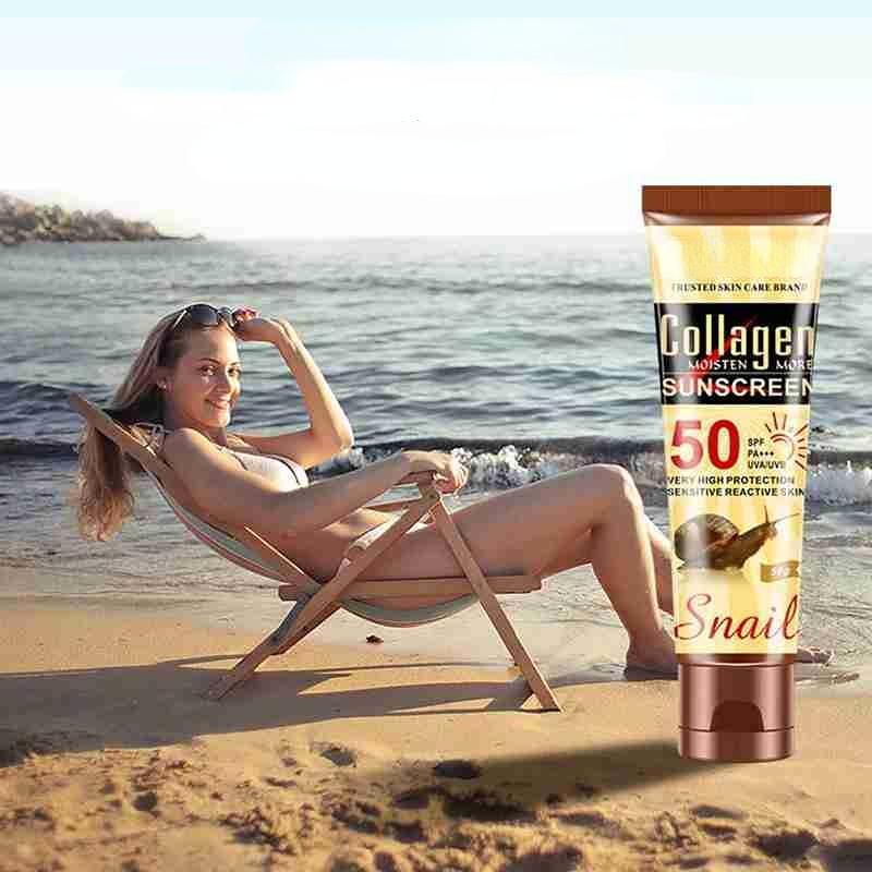 50 г солнцезащитный крем с коллагеном и улиткой для ухода за кожей лица и тела SPF50++ UVA UVB солнцезащитный крем с контролем жирности увлажняющий солнцезащитный крем