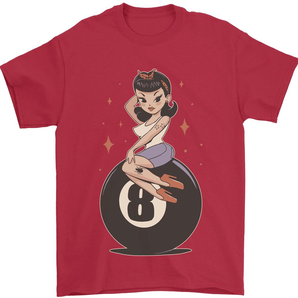 8Ball Pinup Pool Unisexs TShirt 100 Cotton