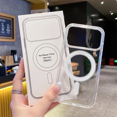 Для Magsafe Магнитный Чехол для Телефона Для iphone 17 17Air 11 12 13 Mini 14 15 16 Pro Max XR X XS 7 8 Plus Жесткая Прозрачная Задняя Крышка