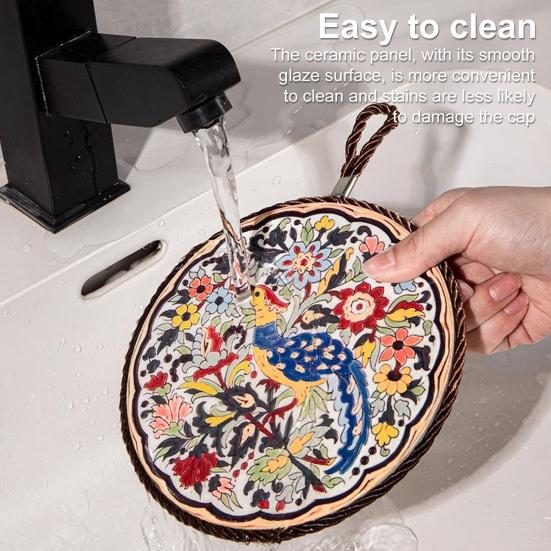 Керамические подставки Теплоизоляционный коврик для кухни Обеденный стол Защита от ожогов Пробковое дно