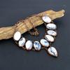 Dendrite Opal Copper Electroformed Necklace with Adjustable Chain, Handmade Gemstone Jewelry Necklace For Memorial Day