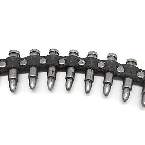 CaseEden Патронташ, Искусственная кожа, Панк-рок, Металл, Западный стиль, Мужской размер (Чёрные пули)