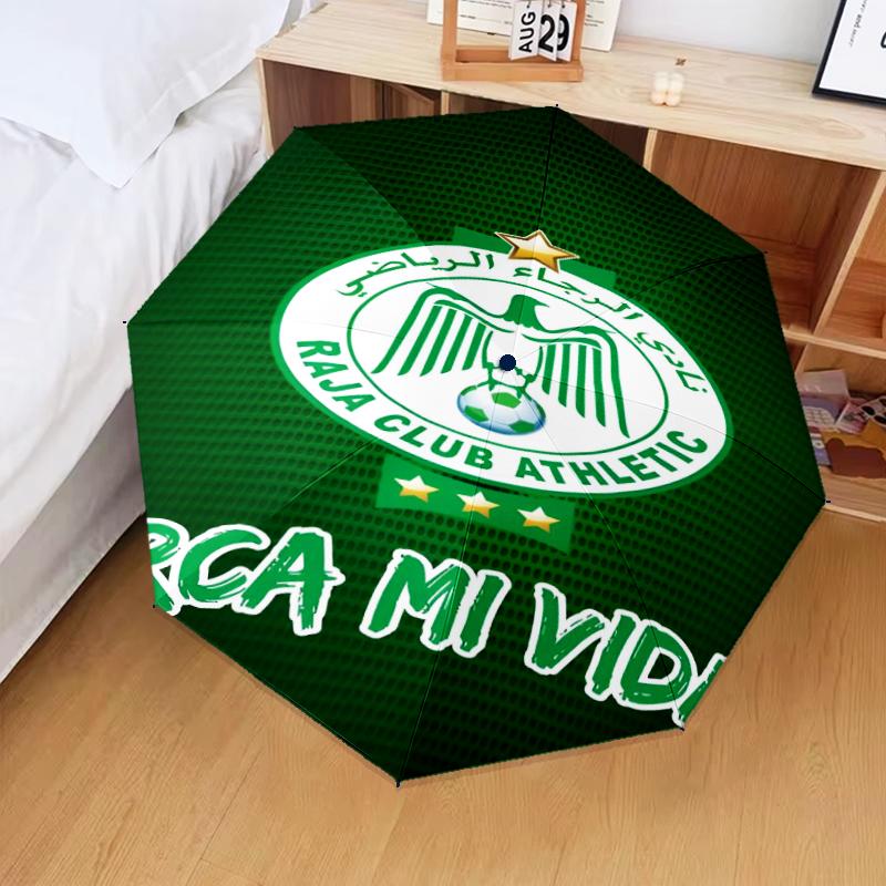 Raja Club Athletic Crest Umbrella Folding umbrella, automatic umbrella 8-Frame for Travel, camping Use Gift for Halloween Christmas