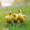 Cartoon Ducks Sculpture Decorative Animal Miniatures Figurine Three Ducks Statue  Garden