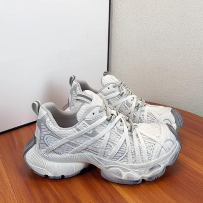 Парижская мода на платформе, подходящая по цвету, папины туфли, женские, 2025, новые дышащие повседневные кроссовки с ремешками в виде Человека-паука