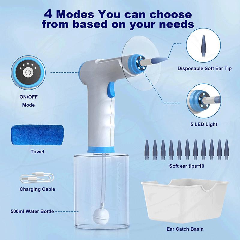 4 Pressure Mode Electric Ear Wax Removal Kit Multifunctional Electric Ear Cleaner Household Portable Ear Infection Cleaning Tool