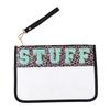 Clear Pvc Embroidered Alphabet Travel Toiletry Bag With Colorful Design