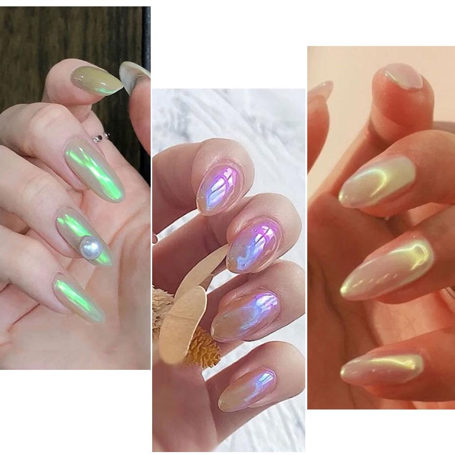 6 Grids Nail Glitter Aurora Mirror Powder Pearl Shell Rubbing Pigment Soap Sparkly Charm Nails Art Design