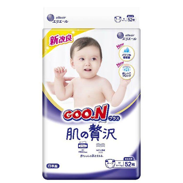 GOO.N Plus Skin Luxury Diapers for Sensitive Skin M 6-11kg 52pcs