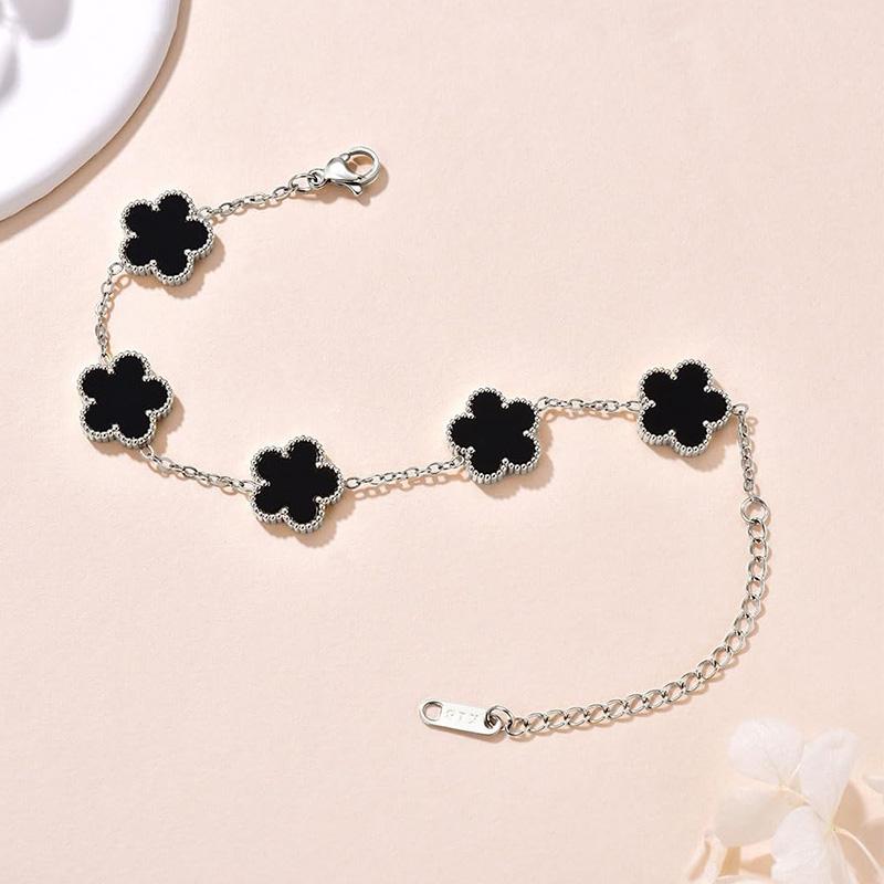 Clover Lucky Bracelets Womens Hand Double Sided Flowers Jewellery Gifts Stainless Steel Bracelet Gold Plated Bracelets Man