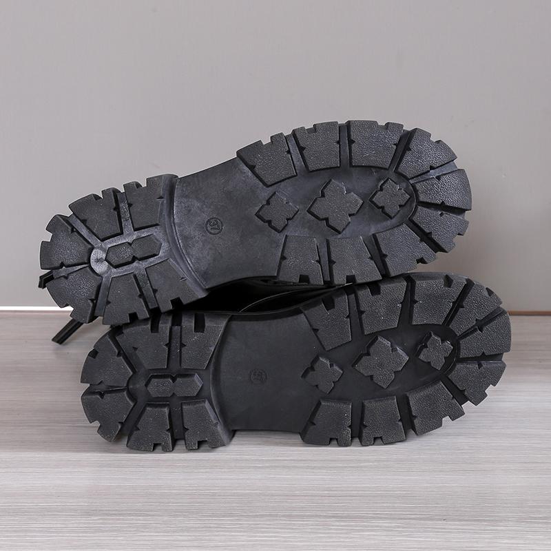 Black New Women Ankle Boots Autumn Winter Platform Lace Up Ladies Punk Boots Thick Sole Zipper Combat Booties Female