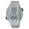 Men's SBJS001 (Voice Digital Watch Quartz) Tonneau Watch Silver Plastic *Case Back:Stainless