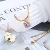 Micro Pave Zircon Rotating Pendant Necklace Women Square Sugar Design Minimalist Cross Border Fashion Jewelry