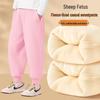 Детские осенне-зимние 2025 года однотонные повседневные свободные теплые брюки в корейском стиле с начесом