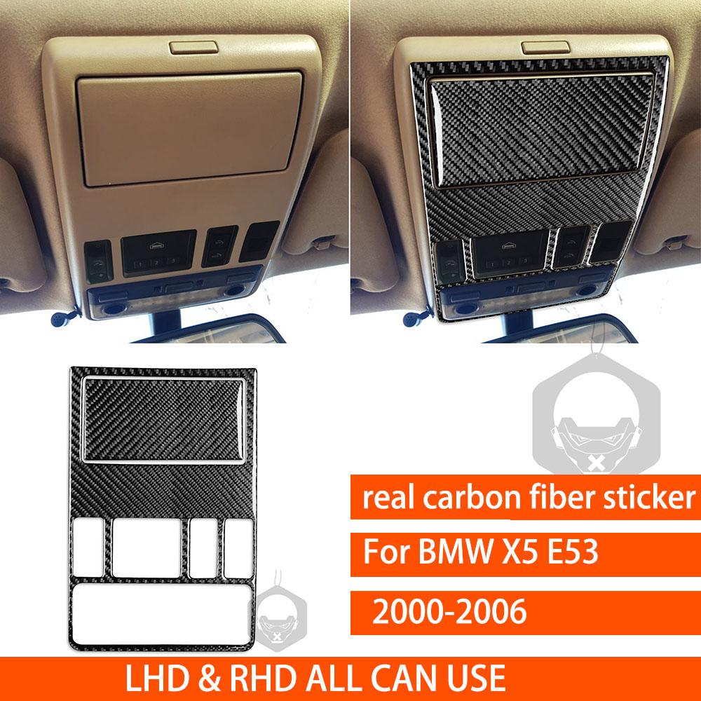 Для BMW X5 E53 2000-2006 Полный комплект накладок на центральную панель, наклейка из настоящего углеродного волокна, аксессуары для интерьера автомобиля
