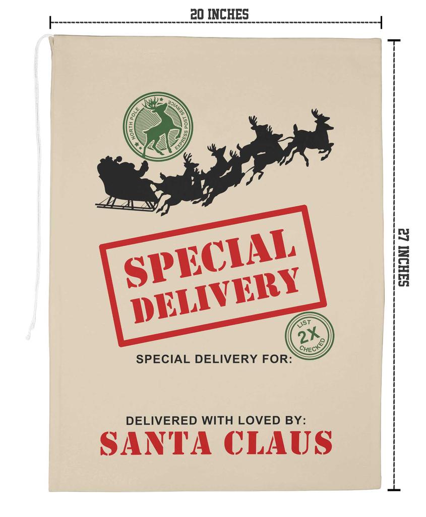 Printtoo 2 шт. Подарочный мешок Санты для детей, рождественские подарки, рождественский мешок, персонализированные сумки, большие 27x20 дюймов