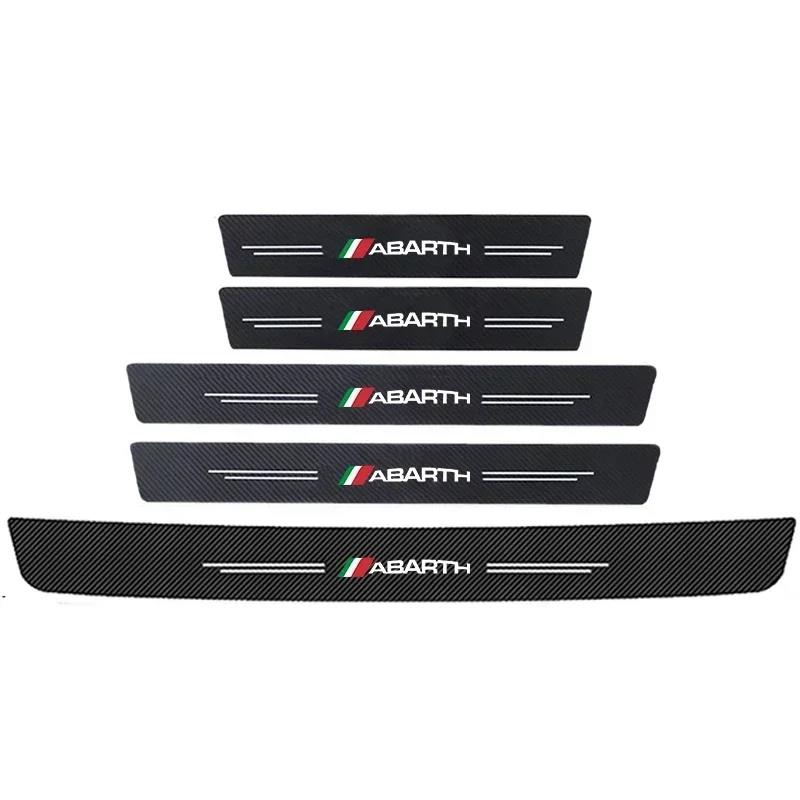 4/5pcs Car Door Entry Protector Sticker Suitable for Abarth 500 595 124 Spider Sill Plate Anti Scratch Styling Accessory Interior Mirrors 6
