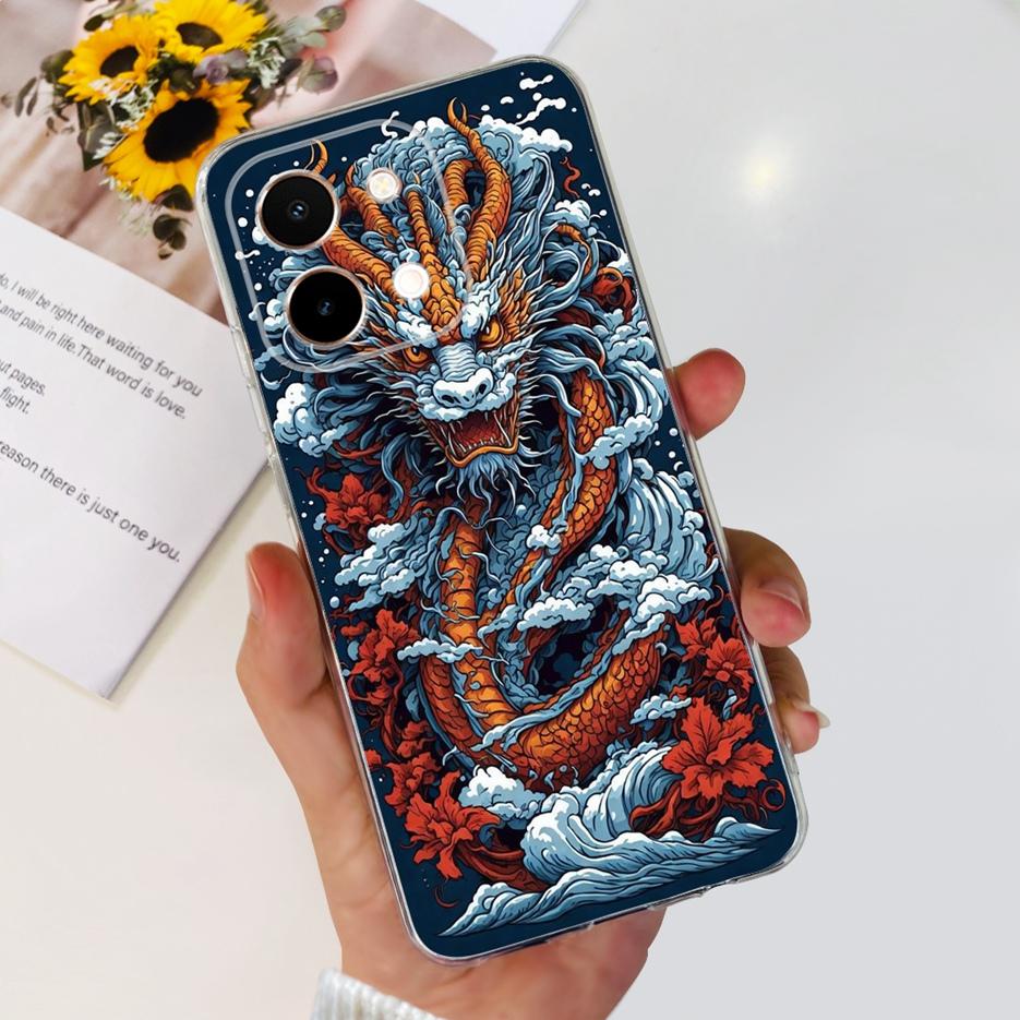 Для Vivo Y28 4G Чехол V2352 Милый Кот Панда Расписная Крышка Мягкий Силиконовый Чехол для Телефона Для Vivo Y28 Y 28 VivoY28 4G Funda 6.68'' Coque